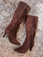 Bottes chocolat à franges – Beautiful Shop