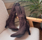 Bottes chocolat à franges – Beautiful Shop