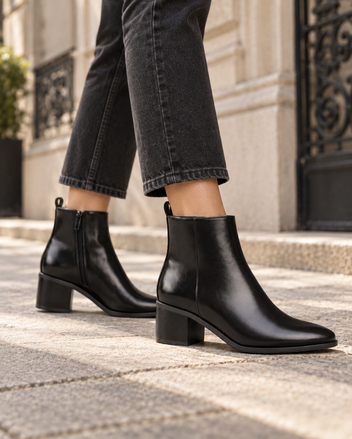 Bottines margaux à talon – noires – Beautiful Shop