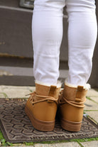 Bottines montantes camel à doublure synthétique – Beautiful Shop