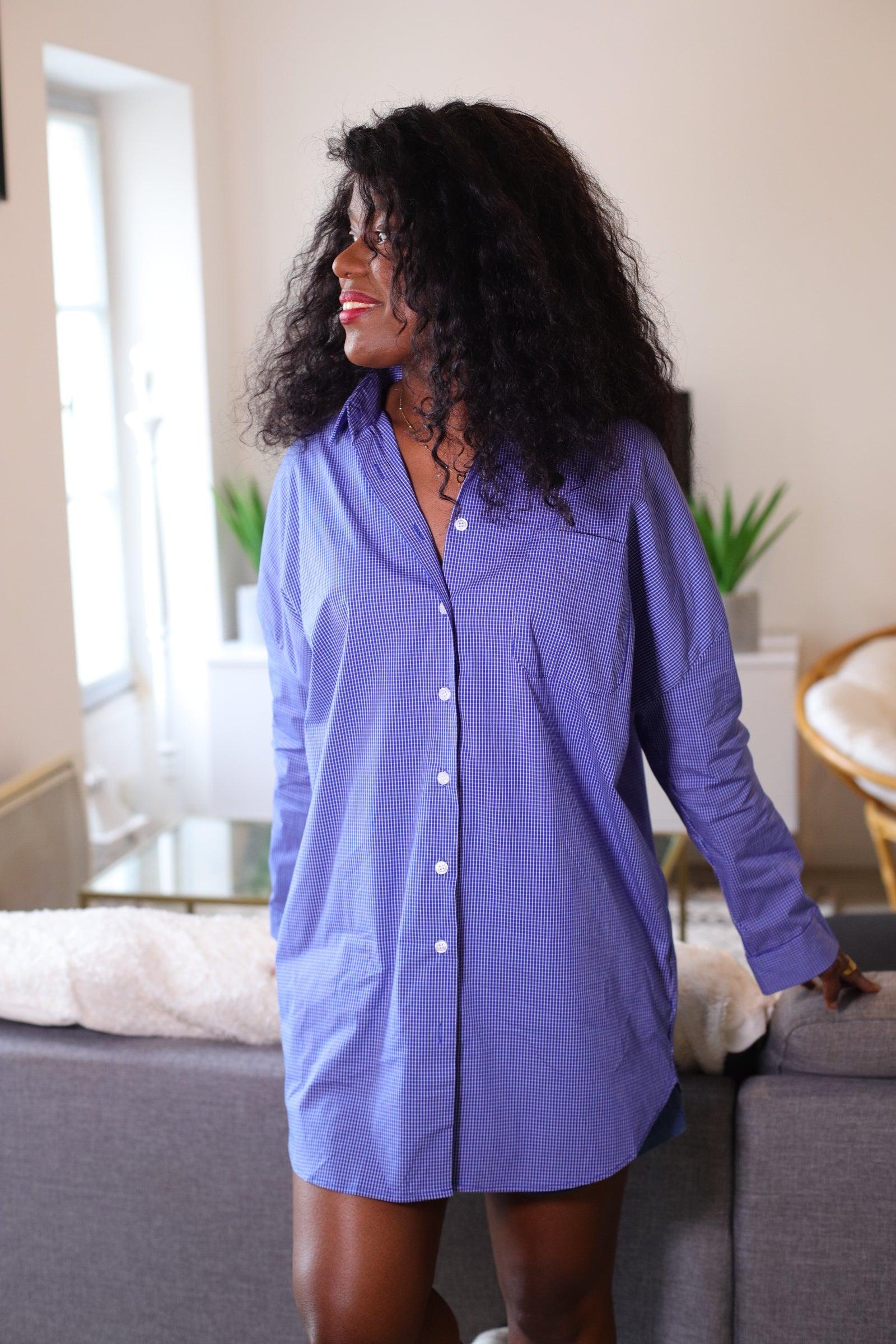 Chemise Ample à Rayures Bleues - beautifulshop