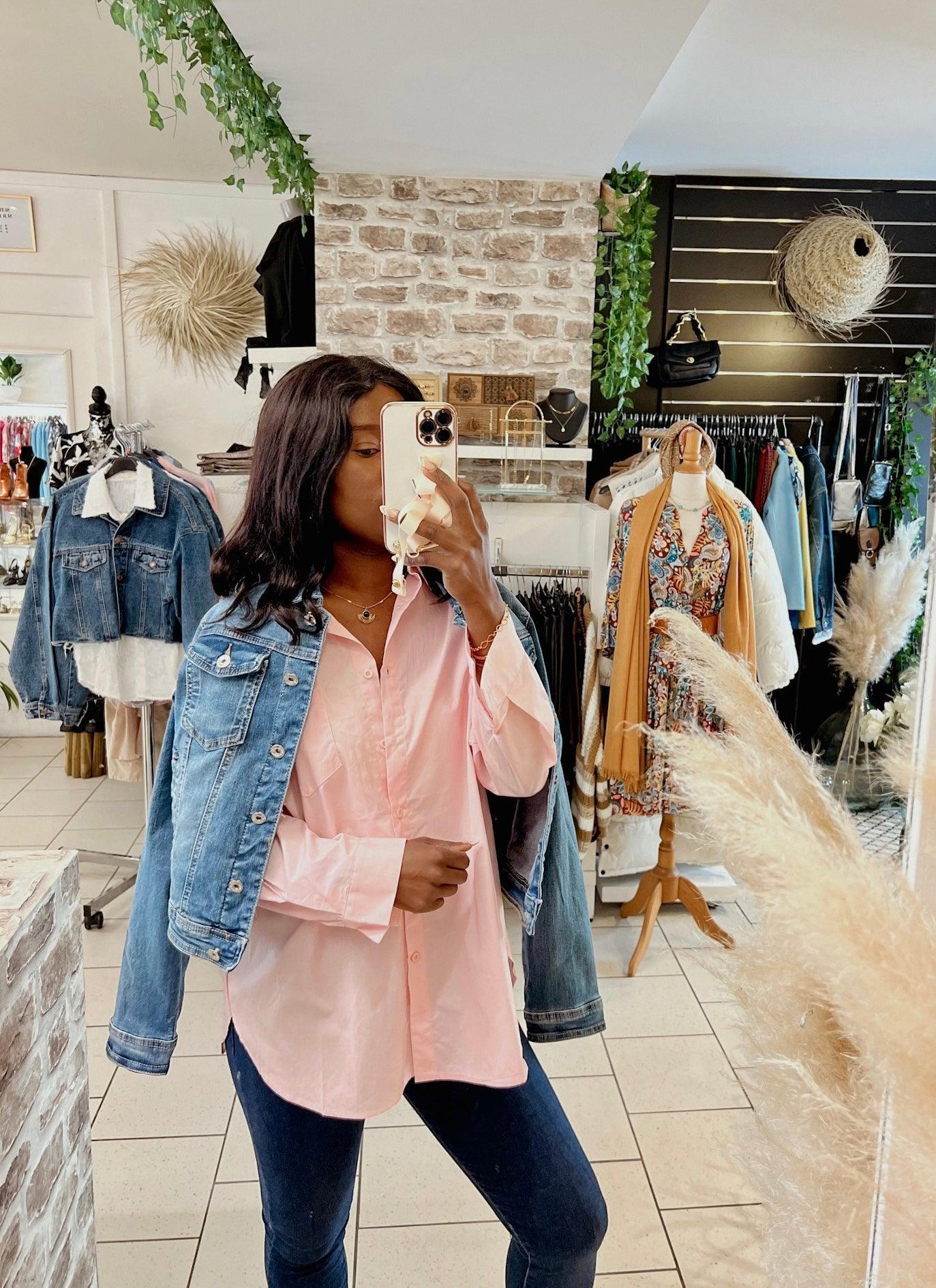 Chemise en coton rose loose - Beautiful Shop - beautifulshop