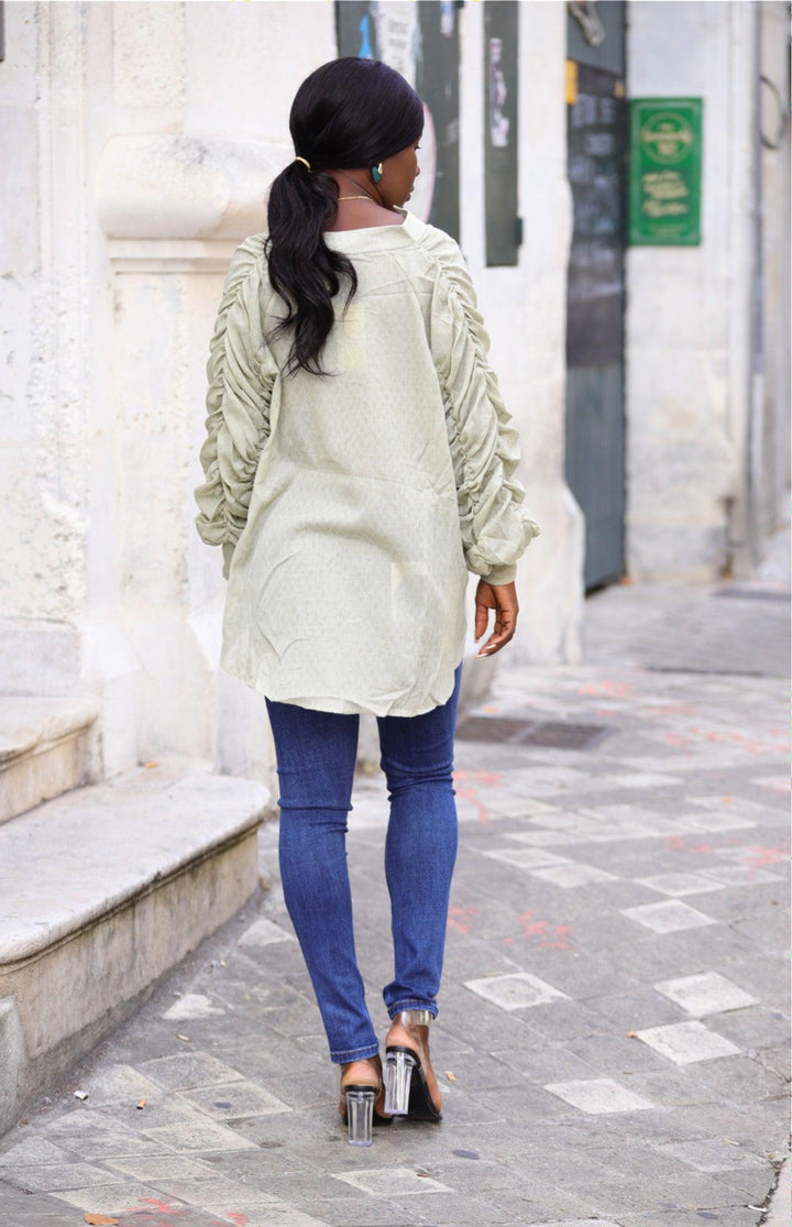 Chemise femme vaporeuse kaki - beautifulshop