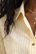 Chemise Sydney jaune et écru à fines rayures – Beautiful Shop