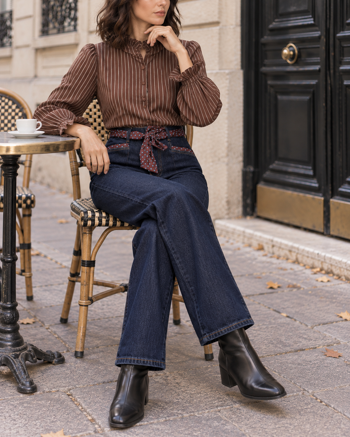 Chemisier Camille à rayures – bordeaux – Beautiful Shop