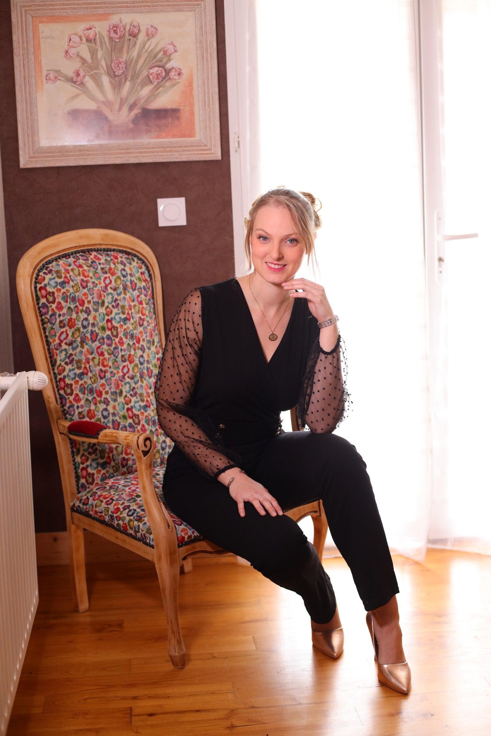 Combinaison à Manches en Dentelle Noir - beautifulshop