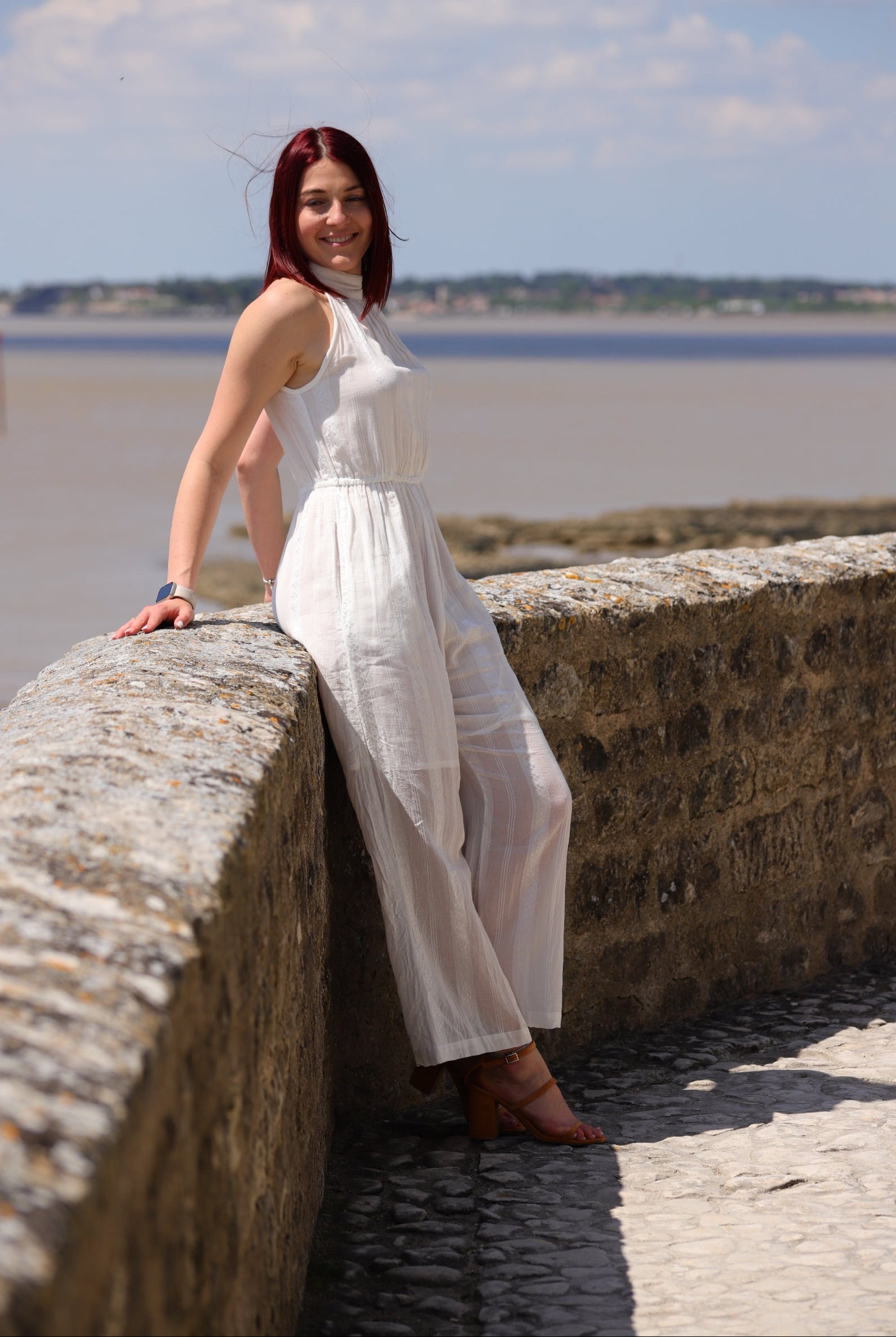 Combinaison Longue Blanche Brodée - beautifulshop