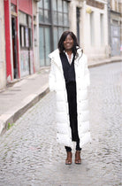 Doudoune longue matelassée blanc cassé – Beautiful Shop