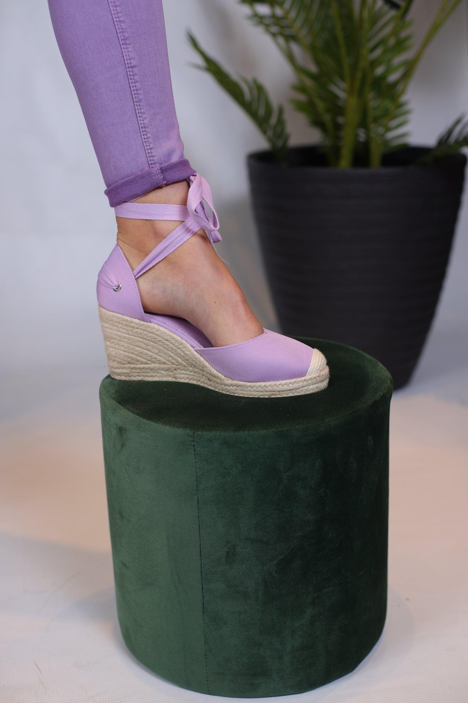 Espadrille à lacets violet - beautifulshop