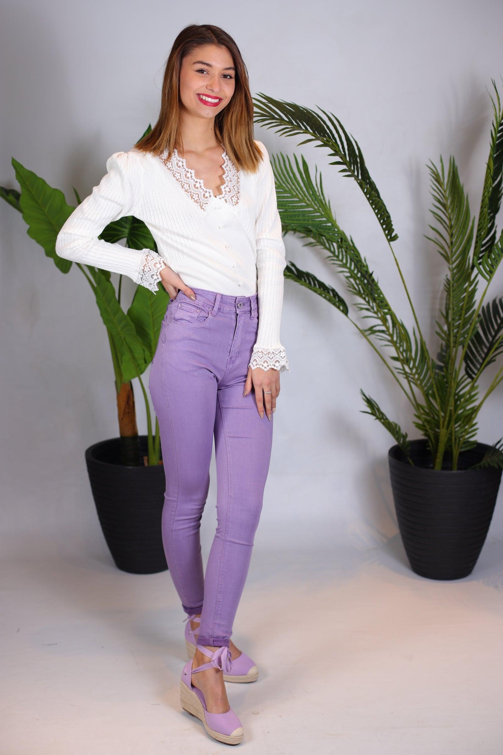 Espadrille à lacets violet - beautifulshop