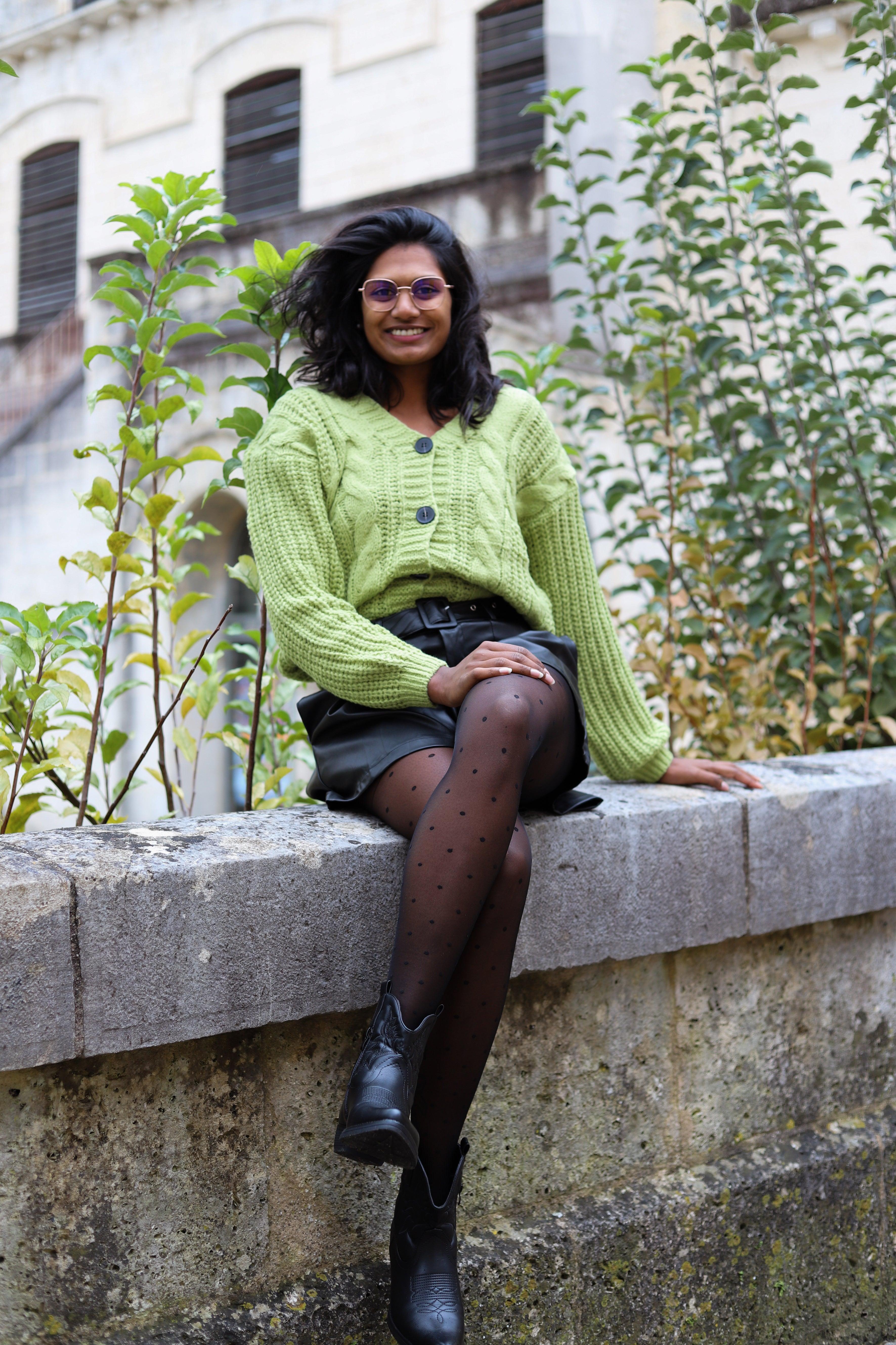 Gilet à Boutons vert - beautifulshop