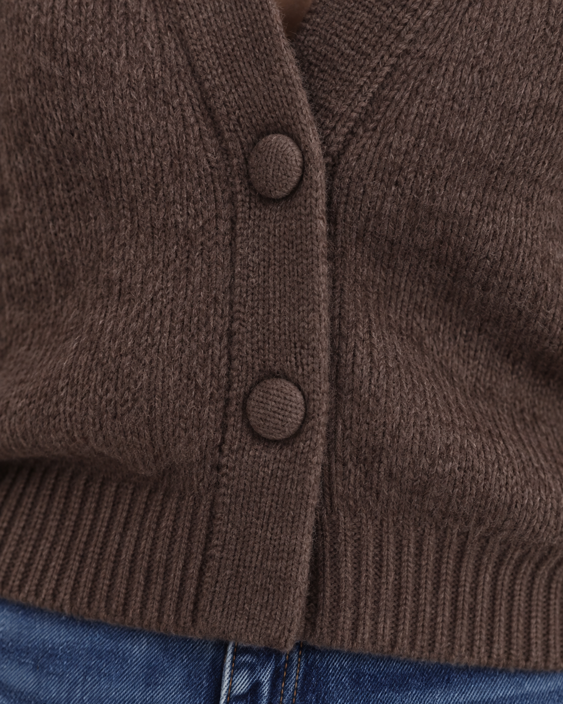 Gilet Agathe à col v – marron – Beautiful Shop
