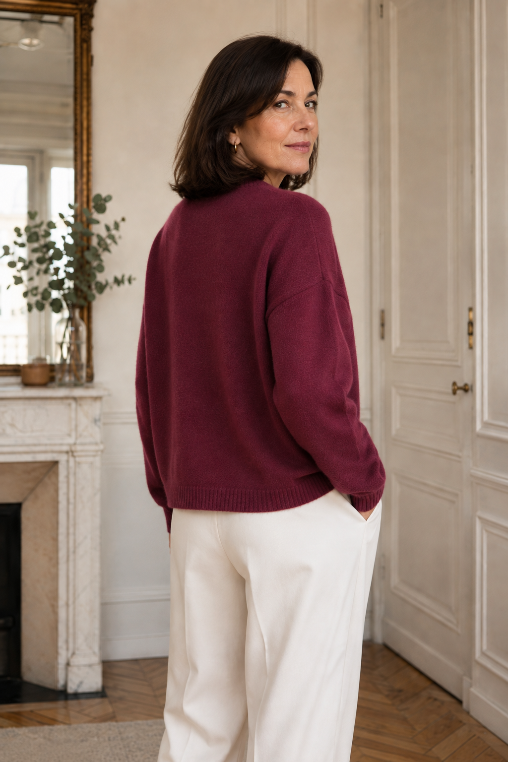 Gilet Azélie à attaches – rouge bordeaux – Beautiful Shop
