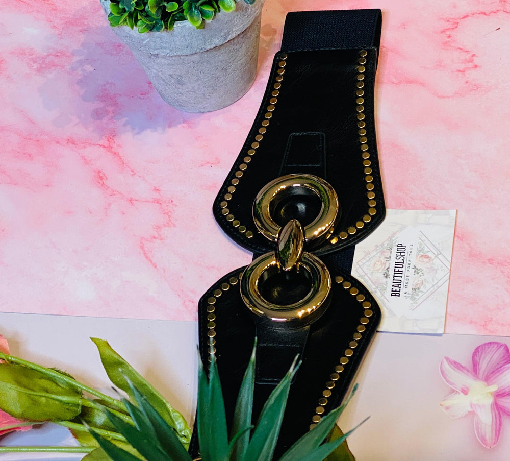 Grosse ceinture élastique bi-matière femme - beautiful shop - beautifulshop