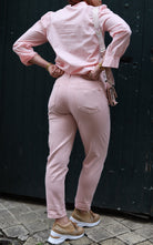 Jean mom rose blush à taille haute – Beautiful Shop