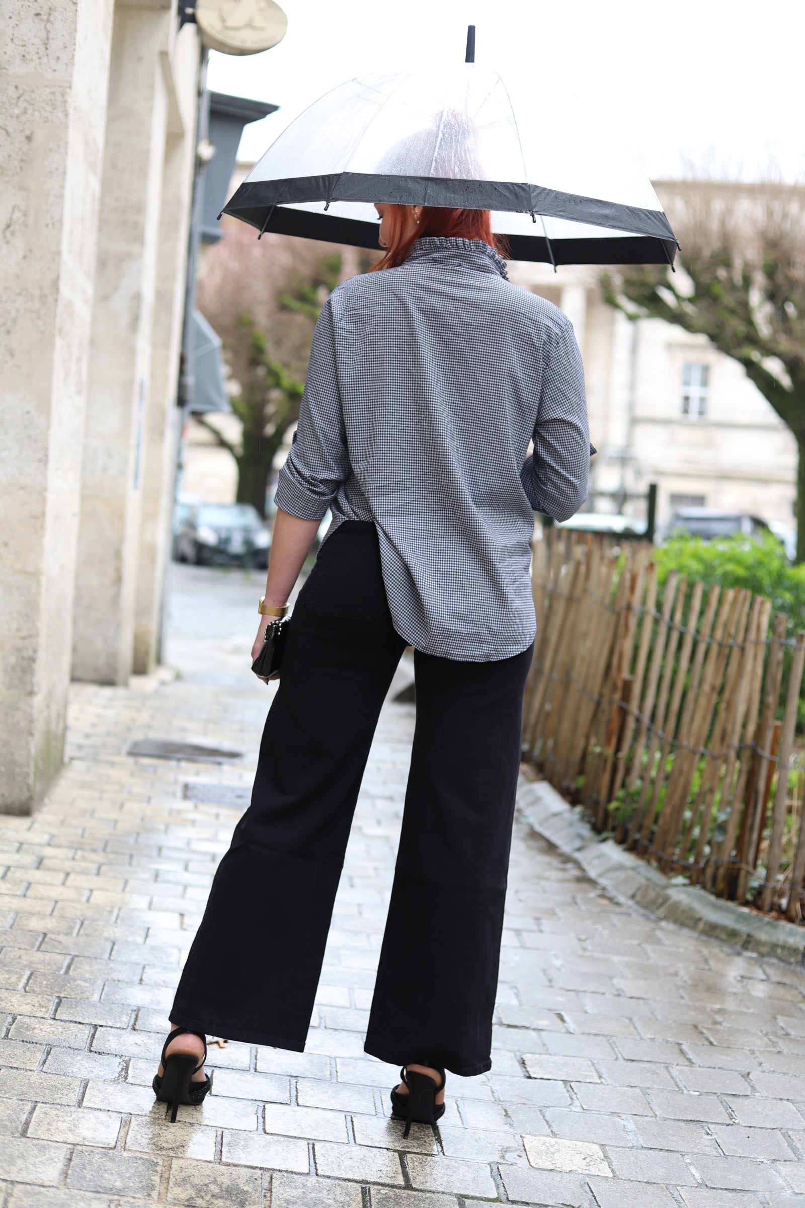 Jean Naeva noir à taille haute et coupe large – Beautiful Shop