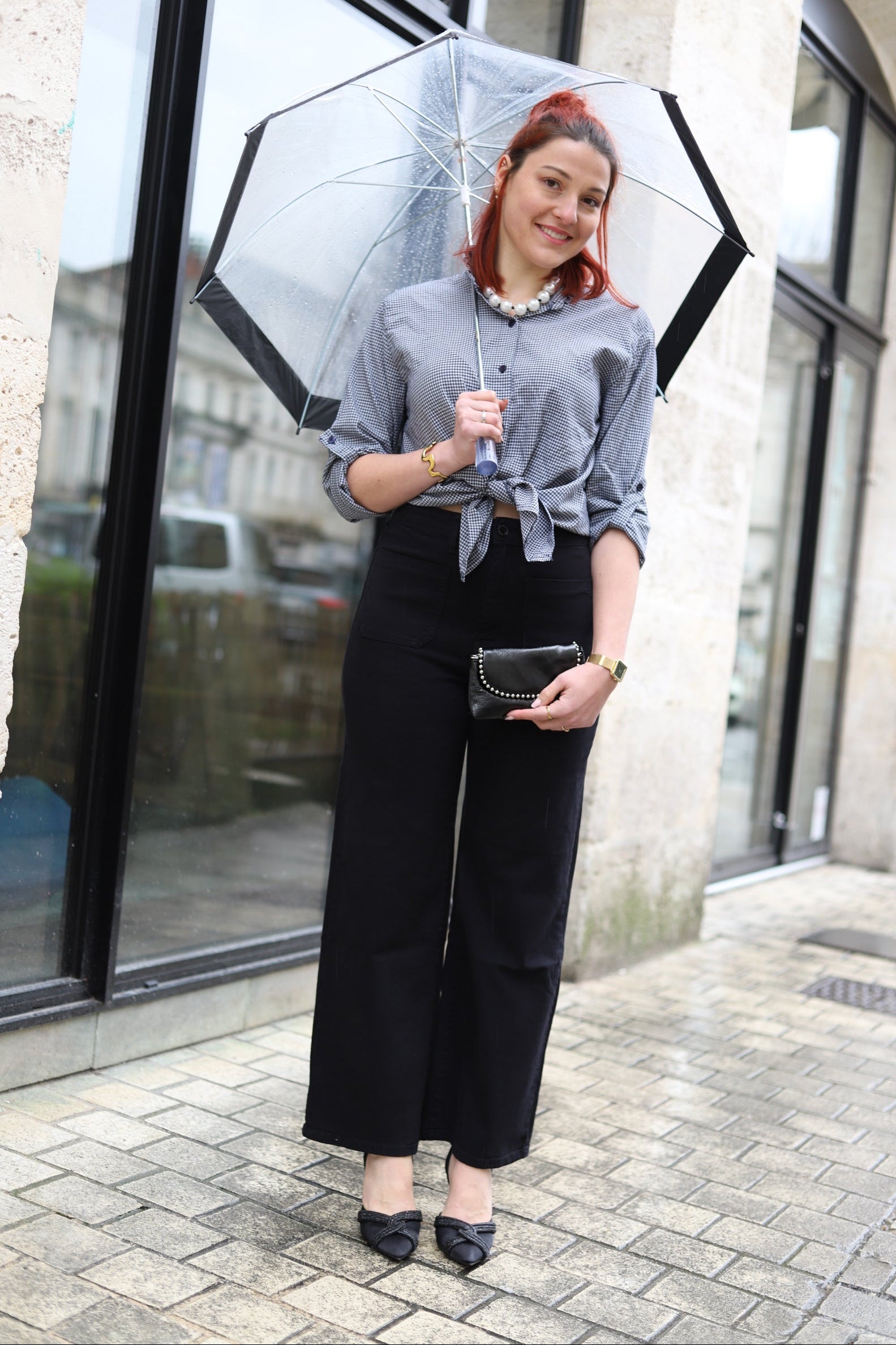 Jean Naeva noir à taille haute et coupe large – Beautiful Shop