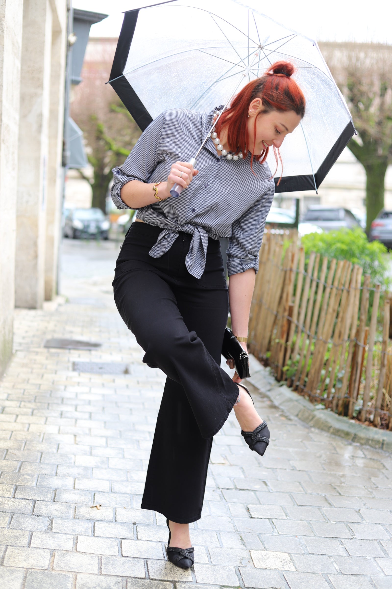 Jean Naeva noir à taille haute et coupe large – Beautiful Shop
