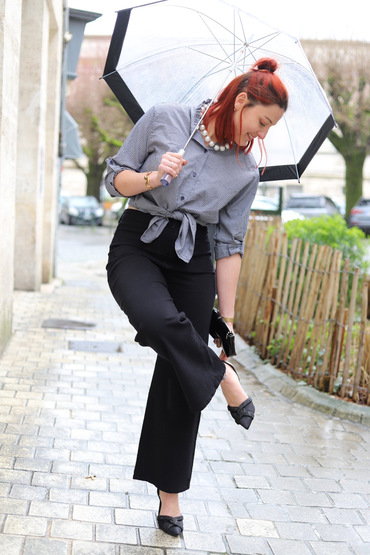 Jean Naeva noir à taille haute et coupe large – Beautiful Shop