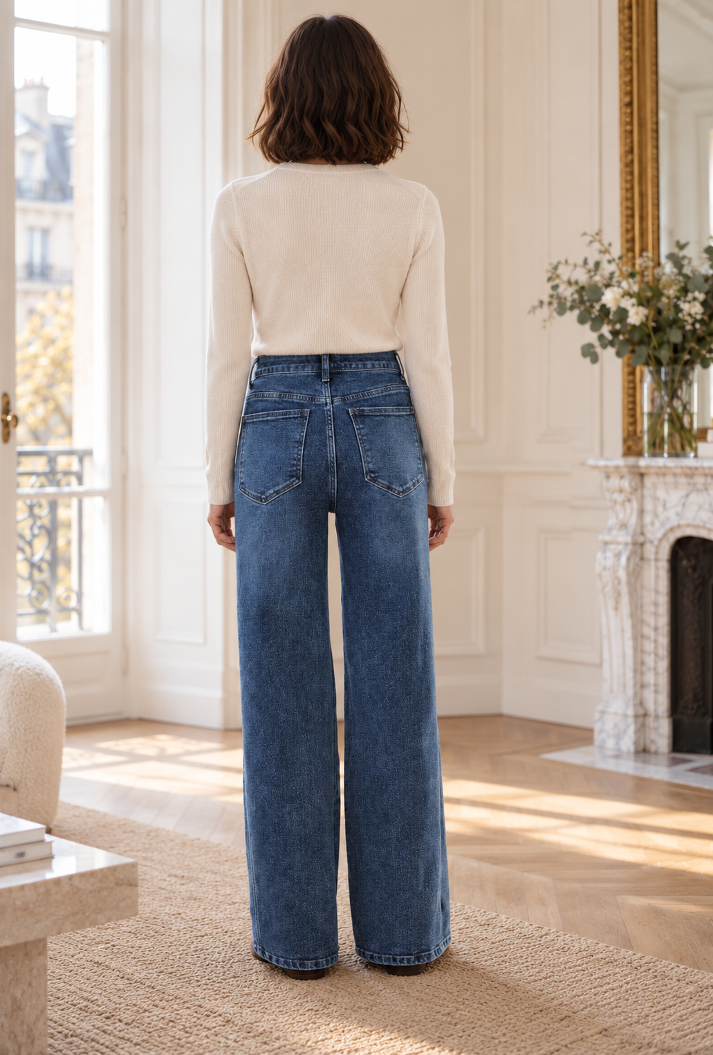 Jean wide leg Alizée – bleu foncé – Beautiful Shop