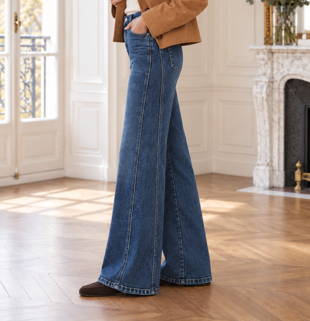 Jean wide leg Alizée – bleu foncé – Beautiful Shop