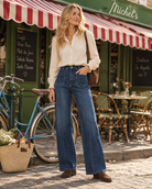 Jean wide straight Enelia – bleu foncé – Beautiful Shop