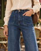 Jean wide straight Enelia – bleu foncé – Beautiful Shop