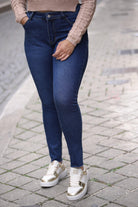 Jeans bleu foncé femme - beautifulshop
