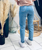 Jeans bleu taille haute - beautifulshop