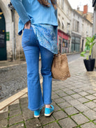 Jeans bleu taille haute - Coupe droite et confort optimal - beautifulshop