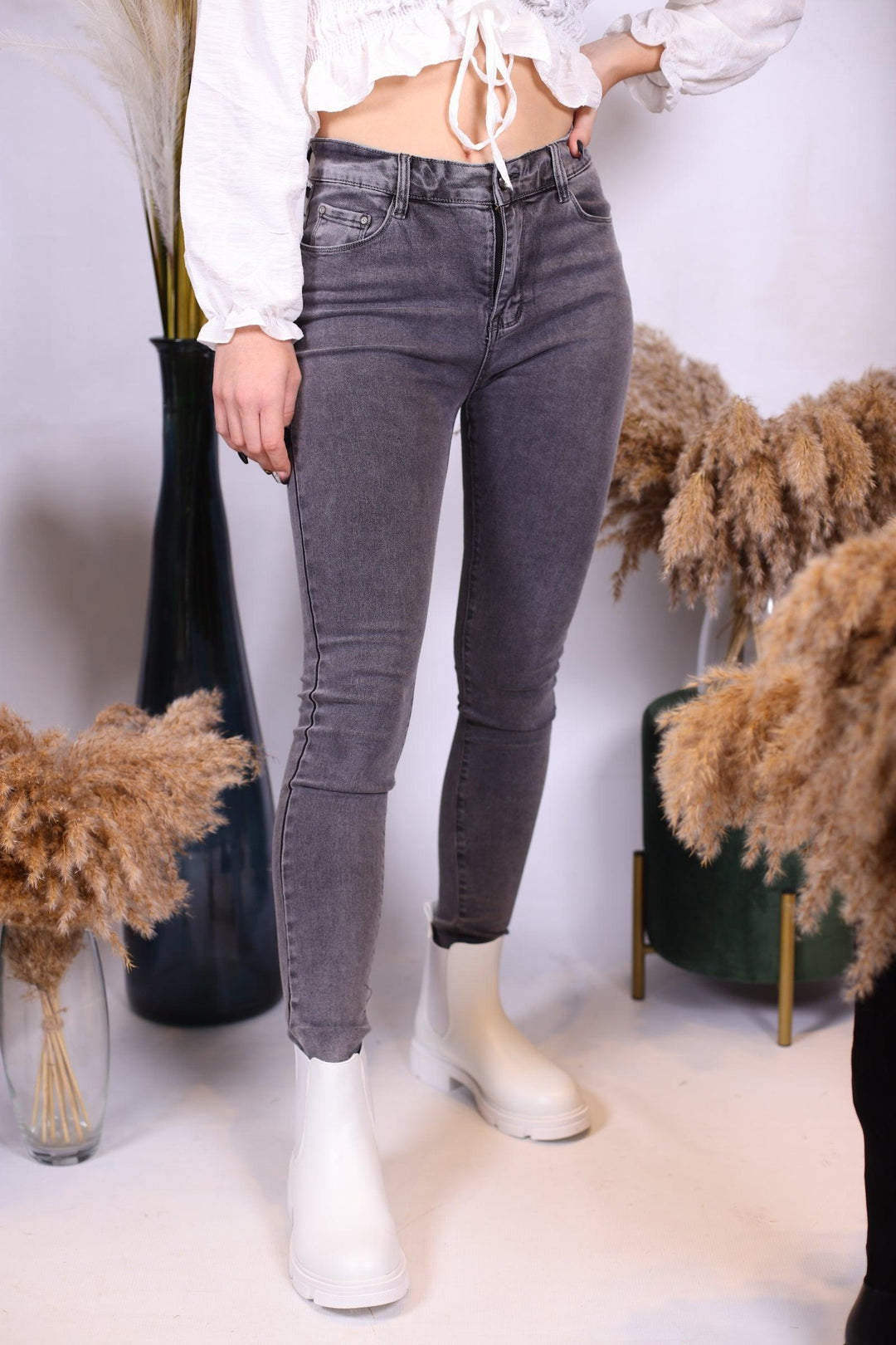 Jeans gris clair - beautifulshop