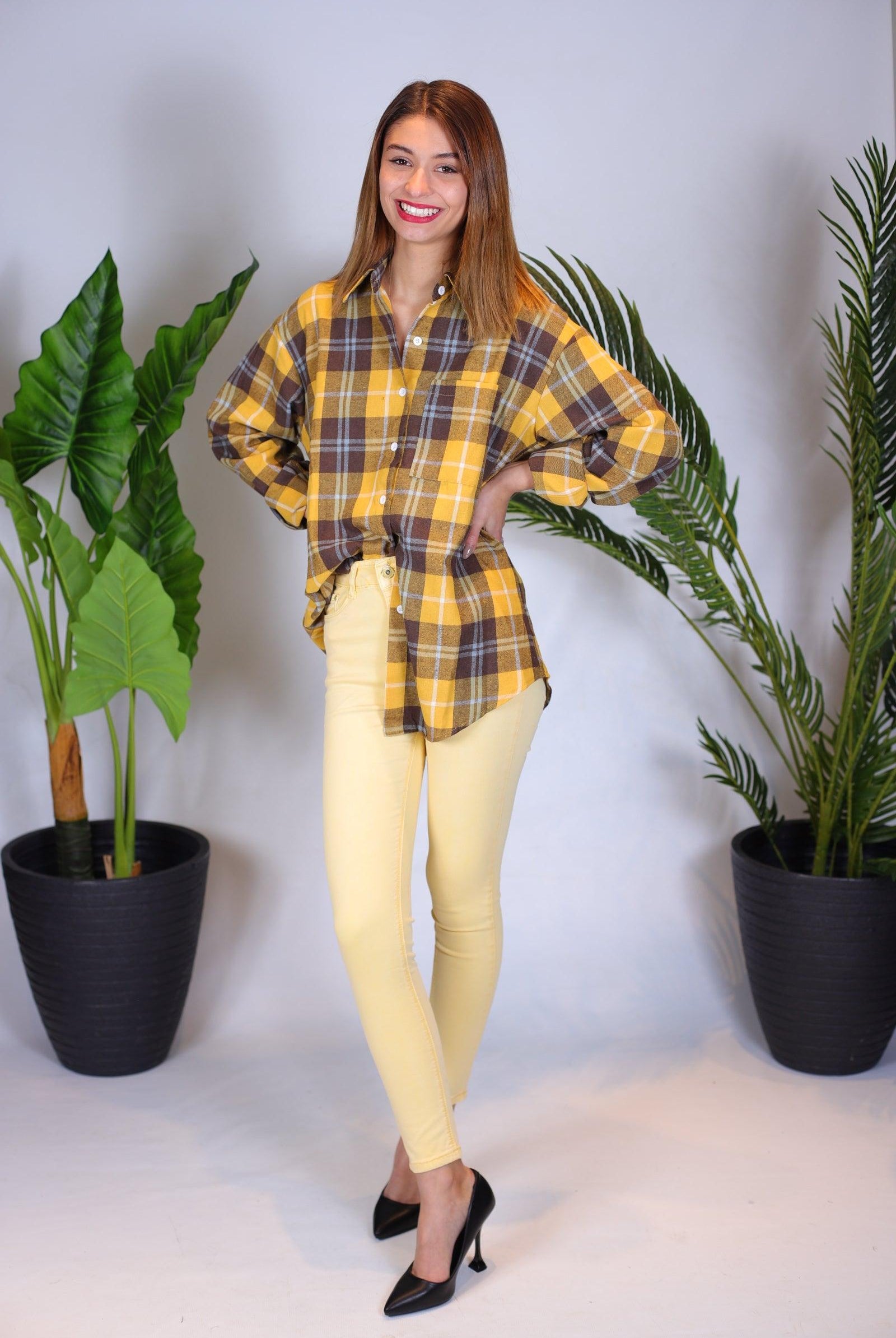 Jeans jaune - beautifulshop