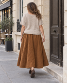 Jupe longue Clémence grande taille – camel – Beautiful Shop