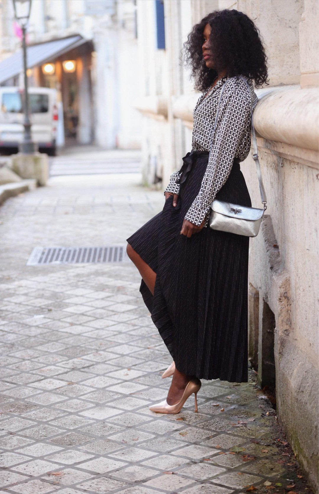 Jupe Longue en Laine Plissée avec Ceinture - beautifulshop