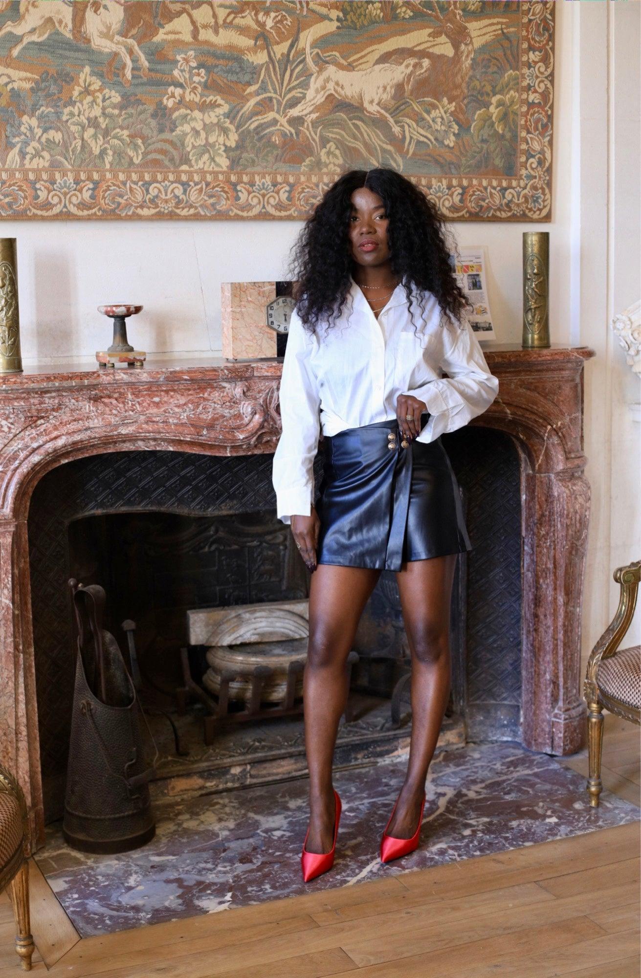 Jupe short en similicuir - Beautiful shop - beautifulshop