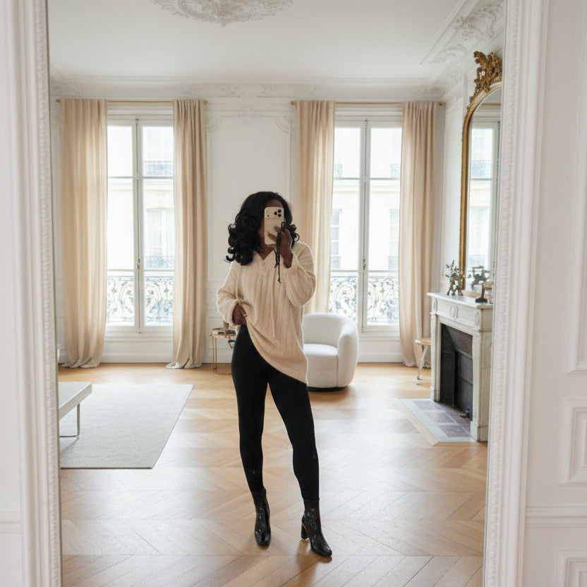 Legging noir doublé à taille haute – Beautiful Shop