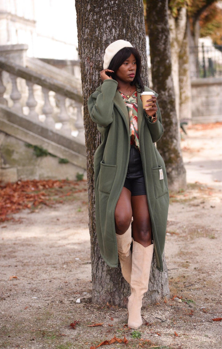 Manteau avec Capuche et 2 Poches Intérieur Coton - beautifulshop