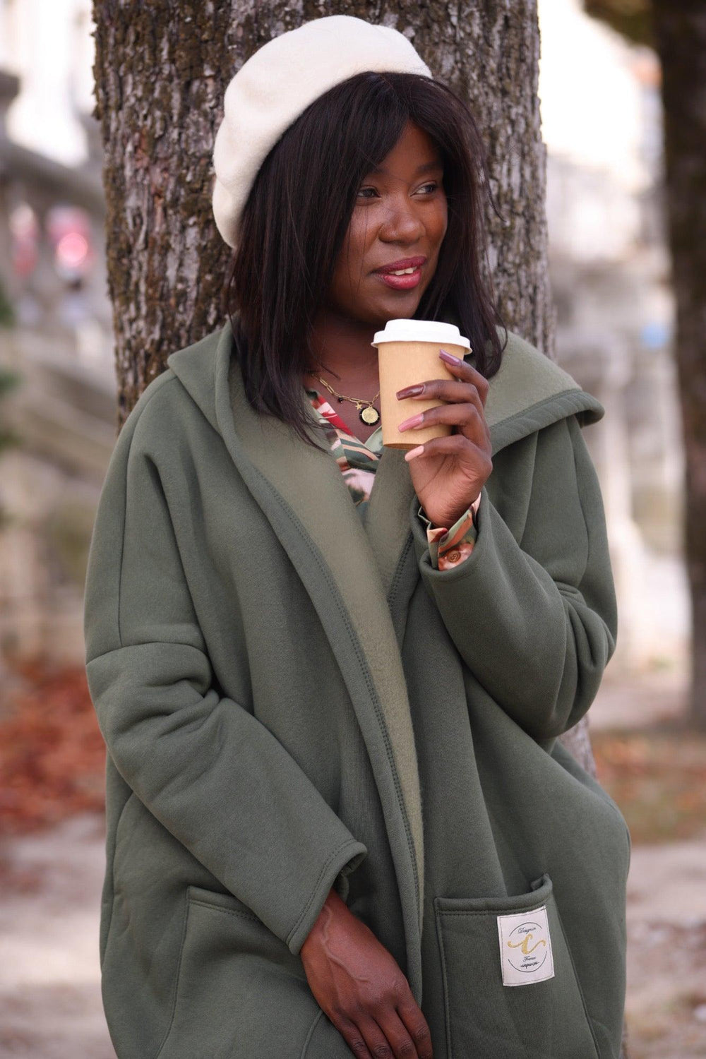 Manteau avec Capuche et 2 Poches Intérieur Coton - beautifulshop