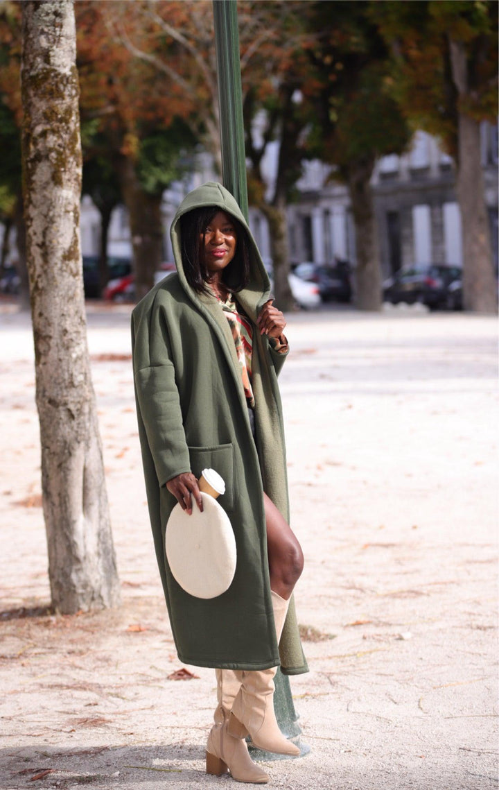 Manteau avec Capuche et 2 Poches Intérieur Coton - beautifulshop