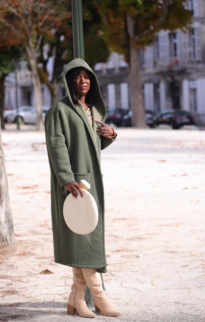 Manteau avec Capuche et 2 Poches Intérieur Coton - beautifulshop