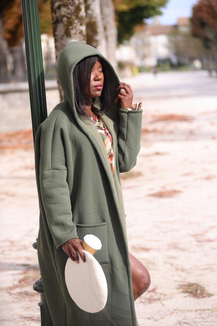 Manteau avec Capuche et 2 Poches Intérieur Coton - beautifulshop