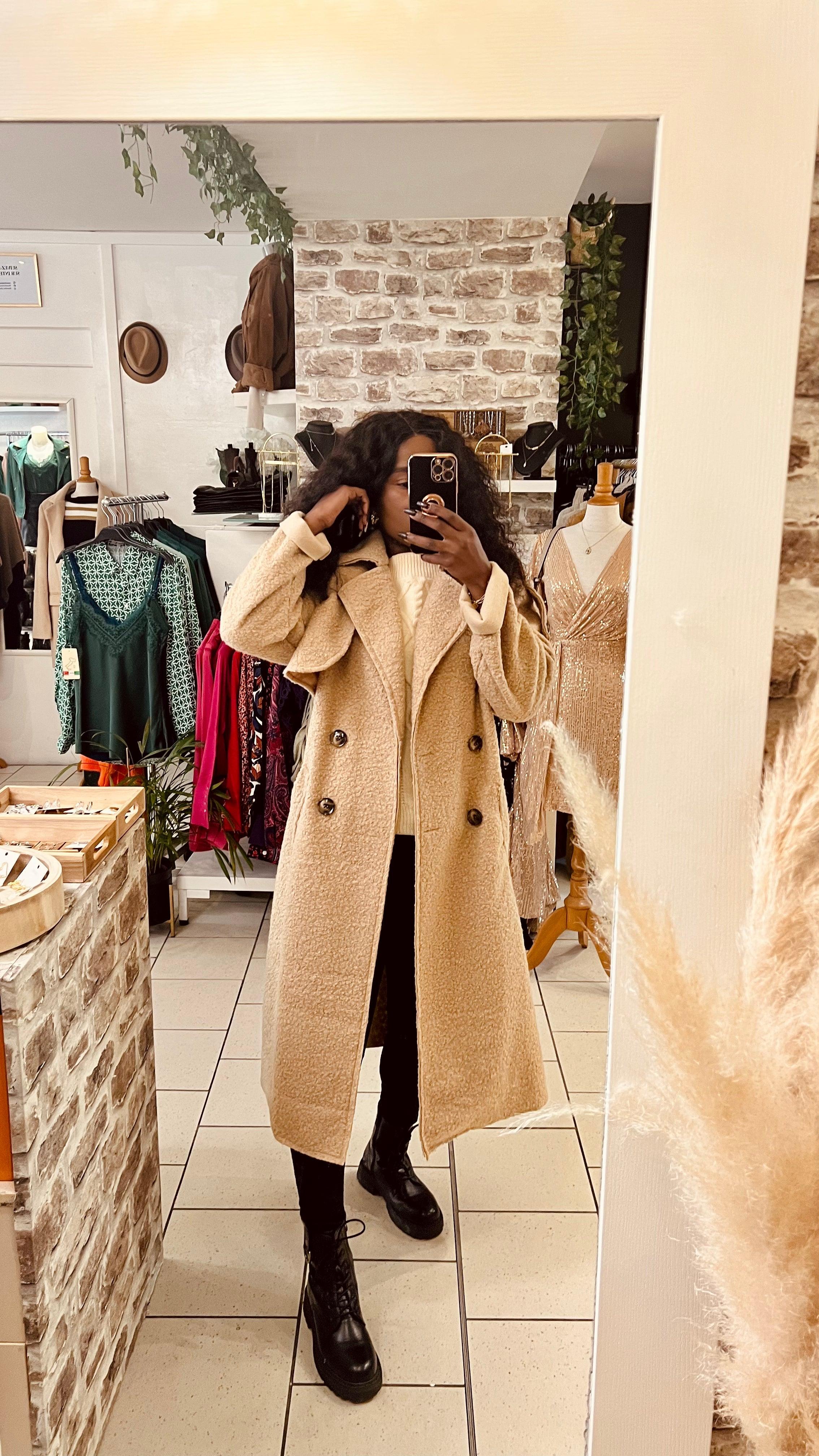 Manteau femme beige long - beautiful shop - beautifulshop