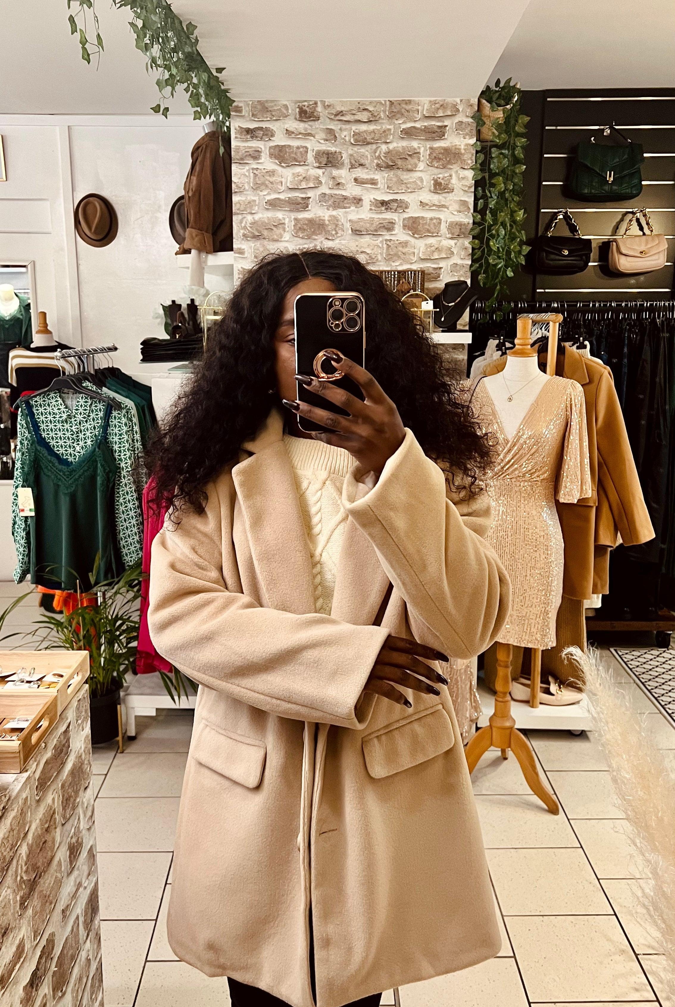Manteau oversize beige femme - beautiful shop - beautifulshop