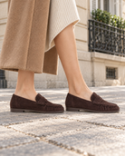 Mocassins louise effet daim – chocolat – Beautiful Shop