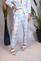Pantalon costume bleu et blanc - beautifulshop