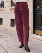 Pantalon droit Charlotte en velours côtelé – prune – Beautiful Shop