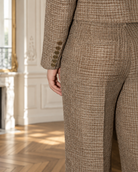 Pantalon droit en tweed Éléonore – marron – Beautiful Shop
