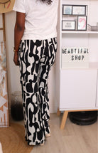Pantalon Fluide Imprimé Noir et Blanc - beautifulshop