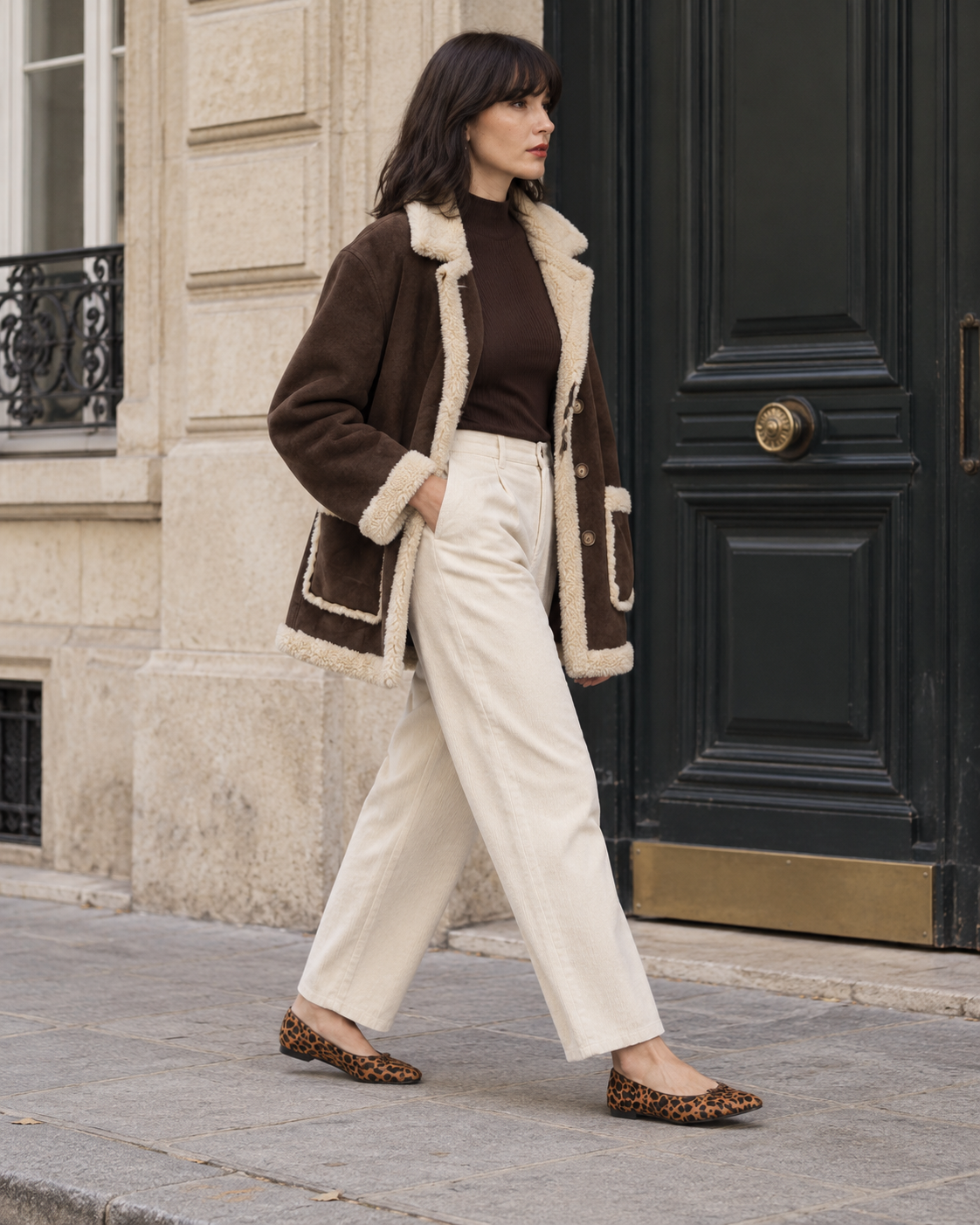 Pantalon Solène en velours côtelé – beige – Beautiful Shop