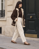 Pantalon Solène en velours côtelé – beige – Beautiful Shop